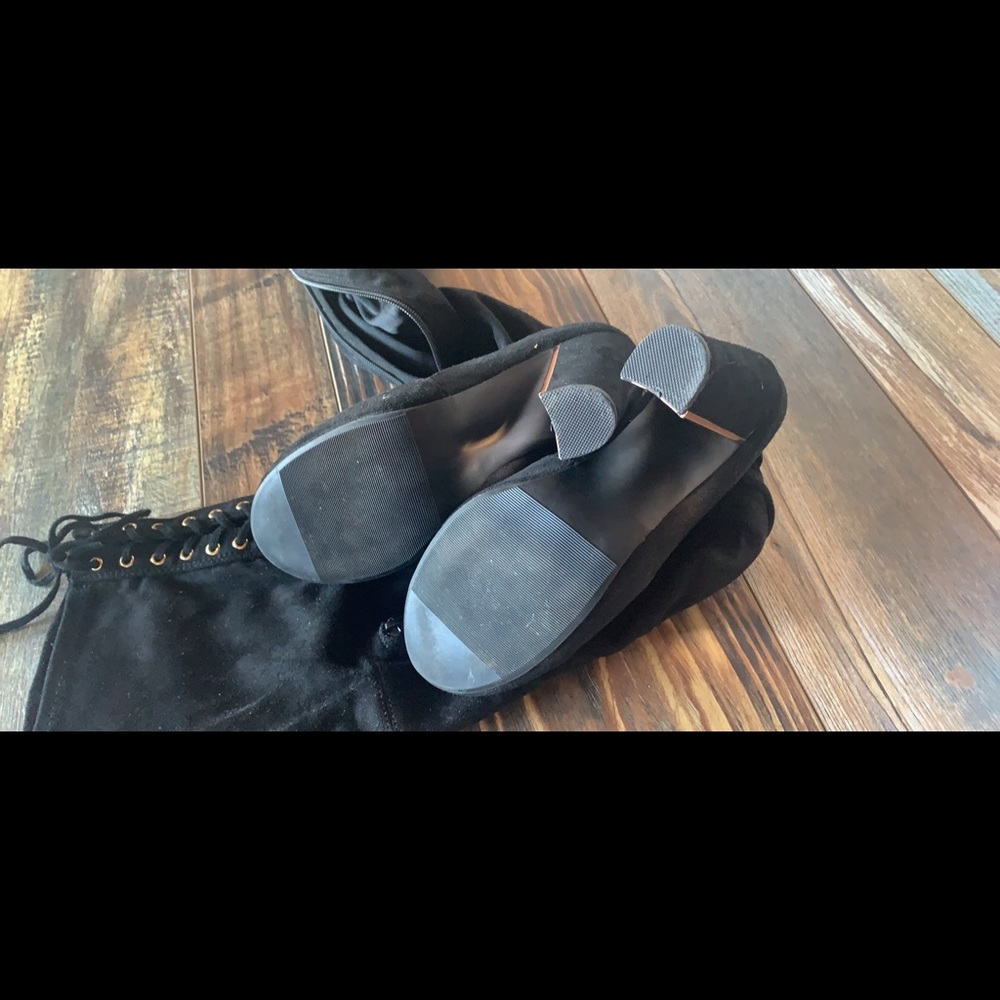 Knee high tie up boots